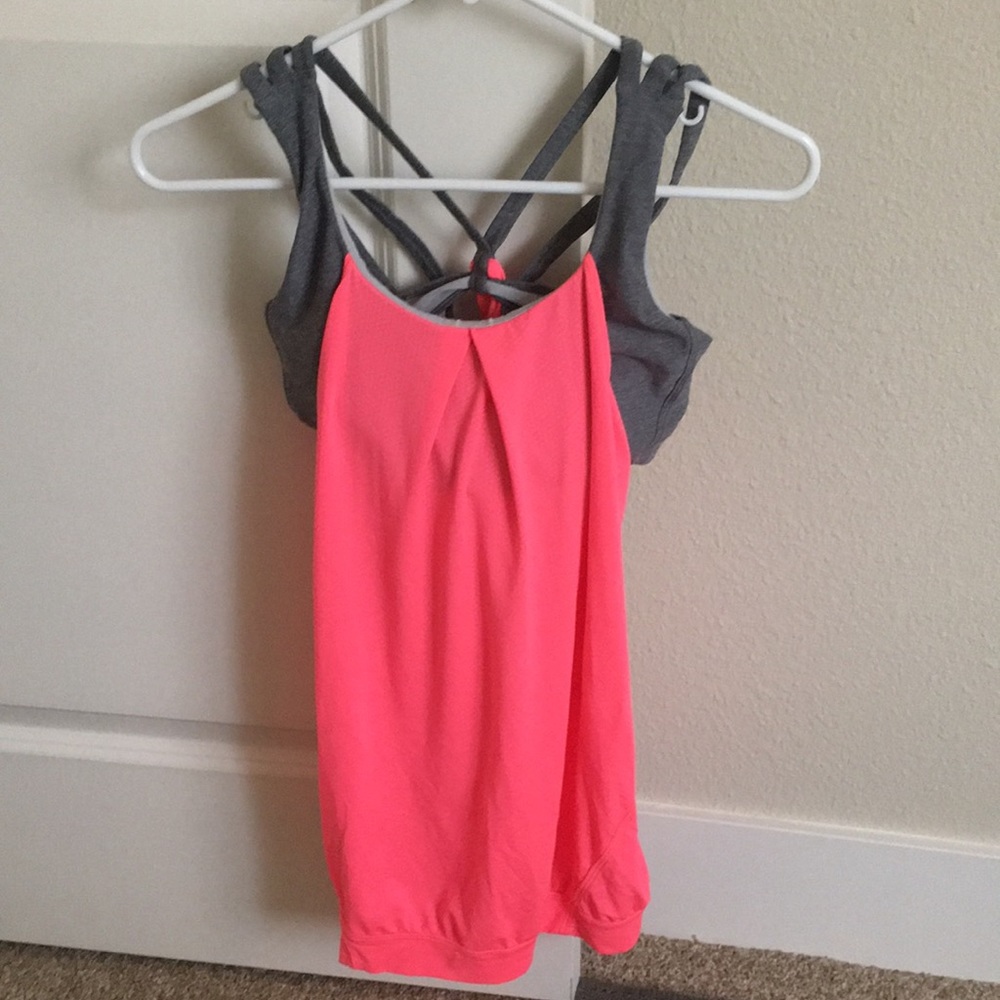 Lululemon pink tank top with built in top